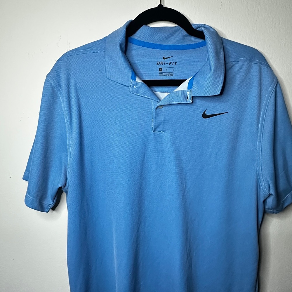 Nike Men's Light Blue Dri-FIT Polo Shirt